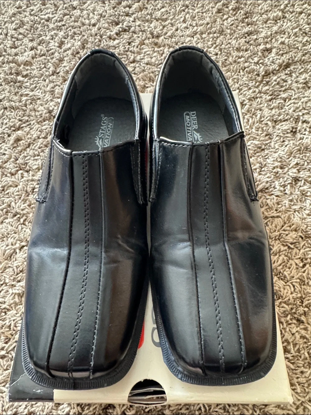 DEER STAGS Black Wings Slip-On Comfort Loafers